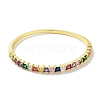 Brass Pave Colorful Glass Hinged Bangles for Women BJEW-Z061-07B-2