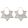 304 Stainless Steel Hollow Star Hoop Earrings EJEW-P248-06P-2