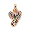 Brass Micro Pave Cubic Zirconia Pendants KK-C076-29Y-G02-1