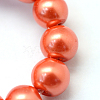 Baking Painted Pearlized Glass Pearl Round Bead Strands HY-Q003-6mm-38-3