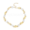 Two Tone Alloy Irregular Twist Beaded Necklaces for Women NJEW-Z043-01PG-01-2