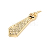 Brass Micro Pave Clear Cubic Zirconia Pendants KK-P339-21G-02-2