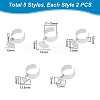 10Pcs 10 Style 304 Stainless Steel Open Cuff Rings Set RJEW-AB00001-3