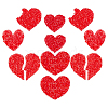 ARRICRAFT 10Pcs 5 Size Heart Resin Rhinestone Patches DIY-AR0002-02-1