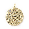 Brass Micro Pave Cubic Zirconia Pendants X-ZIRC-G157-03K-01G-1