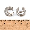 304 Stainless Steel Micro Pave Cubic Zirconia Cuff Earrings for Women SA-CBAABBA-13P-2