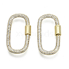 Brass Micro Pave Cubic Zirconia Screw Carabiner Lock Charms ZIRC-N039-008A-NF-1