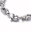 Unisex 201 Stainless Steel Byzantine Chain Bracelets BJEW-L637-34A-P-3