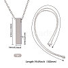 304 Stainless Steel Rectangle Pendant Urn Ashes Necklaces NJEW-WH0036-031P-2