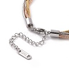304 Stainless Steel Braided Round Snake Chain Necklace for Women NJEW-P271-06A-3