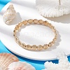 ABS Plastic Shell Shape Beaded Stretch Bracelets for Women BJEW-JB10148-2