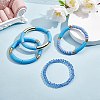 4Pcs 4 Style Acrylic Chunky Curved Tube Stretch Bracelet Sets BJEW-SW00074-03-2