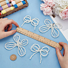 2 Pairs 2 Styles Bowknot ABS Imitation Pearl Shoe Lace Decorations DIY-FG0006-57-3