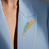 4Pcs 2 Colors Wheat Alloy Rhinestone Brooches for Backpack Clothes JEWB-HY0001-48-5