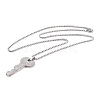 Key 201 Stainless Steel Pendant Necklace NJEW-F320-01P-2