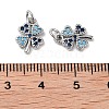 Clover Brass Micro Pave Cubic Zirconia Charms KK-B102-04P-3