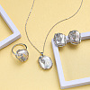 Natural Freshwater Pearl Pendant Necklaces & Stud Dangle Earrings & Rings Sets FS-WG70A16-03-1