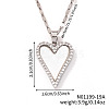 Chic Heart-shaped Brass Clear Cubic Zirconia Pendant Dapped Chain Necklace for Women ZQ4572-2-1