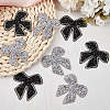 CRASPIRE 8Pcs 2 Colors Bowknot Hotfix Rhinestone Appliques DIY-CP0009-66-4