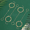 4Pcs Brass Satellite Chains Finger Ring Bracelets BJEW-HY0001-05G-4