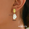 Vintage Brass Jewelry with Imitation Pearl Pendant Stud Earrings VZ9917-2-1