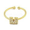 Rack Plating Brass Open Cuff Rings for Women RJEW-F162-02G-M-2