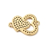 Rack Plating Brass Micro Pave Cubic Zirconia Connector Charms KK-O142-26G-2