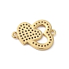 Rack Plating Brass Micro Pave Cubic Zirconia Connector Charms KK-O142-26G-2