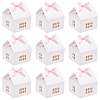 House Shape Paper Jewelry Storage Gift Box CON-WH0088-68-1