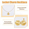 FIBLOOM 2Pcs 2 Colors Titanium Steel Shell Shape Locket Pendant Necklaces Set NJEW-FI0001-28-4