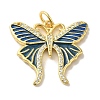 Brass Enamel Micro Pave Cubic Zirconia Pendants KK-Z042-09G-03-1