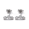 Brass Micro Pave Clear Cubic Zirconia Stud Earrings EJEW-D288-20P-2