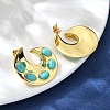 Flat Round Brass Stud Earrings EJEW-Z086-06G-3