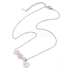 Natural Rose Quartz Chip & Constellation Pendant Necklaces NJEW-JN05084-02-4