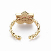 Brass Micro Pave Cubic Zirconia Cuff Rings RJEW-Q164-011-NF-3