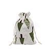 Printed Cotton Imitation Burlap Packing Pouches Drawstring Bags PW-WG7B662-13-1