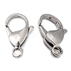 Tarnish Resistant Polished 316 Surgical Stainless Steel Lobster Claw Clasps X-STAS-R072-18A-2