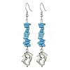 Synthetic Turquoise Chips Dangle Earring EJEW-JE05436-4
