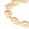 Clear Cubic Zirconia Open Ring Link Chains Bracelet BJEW-I301-13G-4