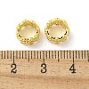 Brass Micro Pave Clear Cubic European Beads KK-A236-03G-2