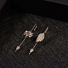 9Pcs 9 Style Flower & Tree & Leaf & Initial Letter V & Bowknot Cubic Zirconia Stud Earrings JX189A-5