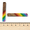 Pride Rainbow Theme Resin & Walnut Wood Pendants WOOD-K012-06A-3