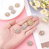8Pcs 2 Colors Brass Shank Buttons RB-GF0001-02-3