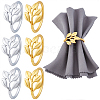 16Pcs 2 Colors Leaf Alloy Napkin Rings AJEW-GF0013-15-7