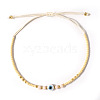 Glass Seed Beads & Resin Braided Bead Bracelets TK7632-6-1