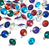42Pcs 7 Colors Glass Cone Connector Charms STAS-TA0006-10-3