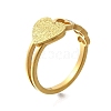 Textured Heart 304 Stainless Steel Finger Ring for Women RJEW-L126-14B-G-4