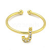 Rack Plating Brass Open Cuff Rings for Women RJEW-F162-02G-J-2