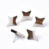 Resin & Walnut Wood Stud Earrings EJEW-N017-004A-2