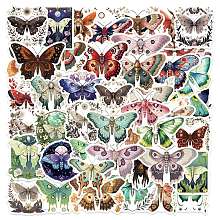 50Pcs Moth PVC Self Adhesive Cartoon Stickers X-STIC-B001-19